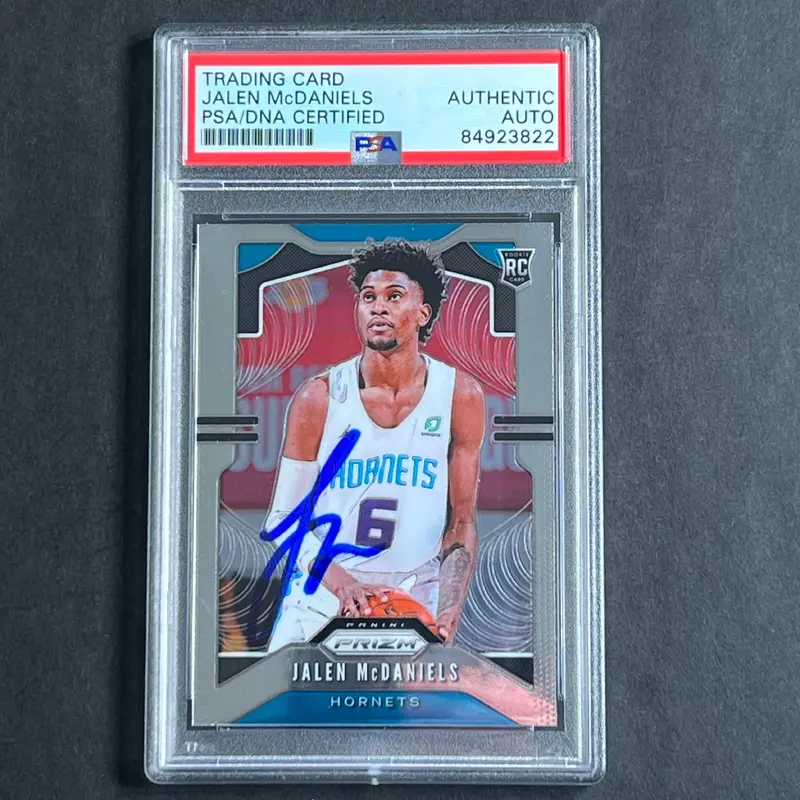 2019-20 Panini Prizm #297 Jalen McDaniels Signed Card AUTO PSA Slabbed Hornets
