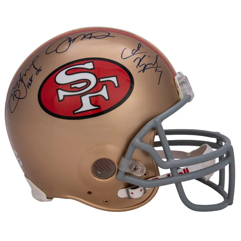 Colin Kaepernick Joe Montana Steve Young Signed San Francisco 49ers Helmet PSA