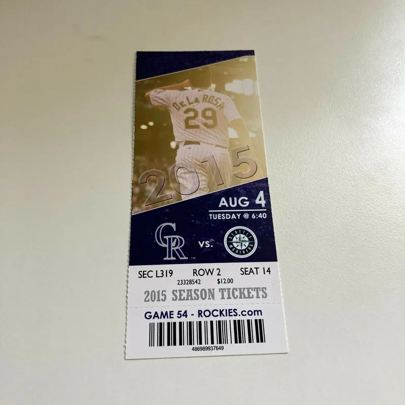 John Grey MLB Debut First Game Original Ticket August 4, 2015