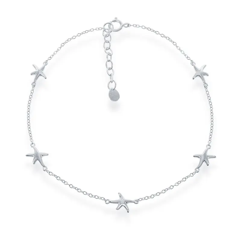 Sterling Silver Starfish Anklet