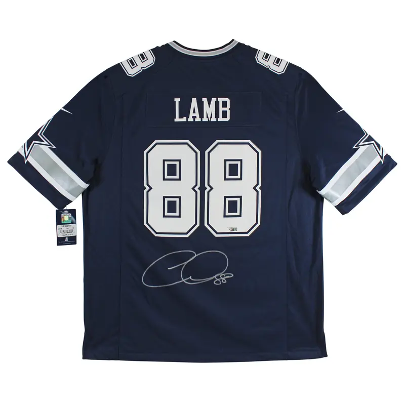 Cowboys CeeDee Lamb Authentic Signed Navy Blue Nike Jersey Autographed FAN COA