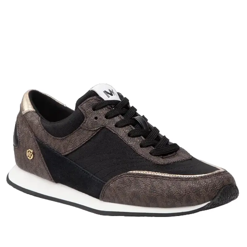 MICHAEL KORS BLACK/BROWN WOMENS TENNIS SHOE SIZES 5.5 AL 8.5, 43T2CNFS2B BKBN