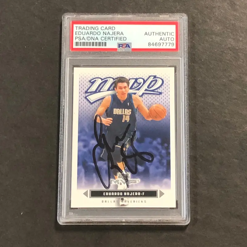2003-04 Upper Deck MVP #31 Eduardo Najera Signed AUTO PSA Slabbed Mavericks
