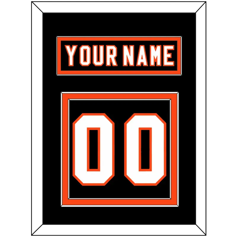 Philadelphia Nameplate & Number (Back) - Road Black (1997-2007) - Double Mat 2