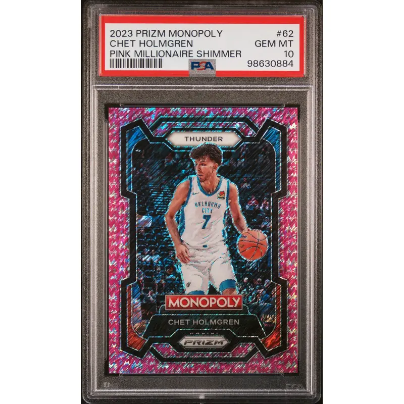 Chet Holmgren 2023 Prizm Monopoly Pink Shimmer #3/5 PSA 10 Gem Mint