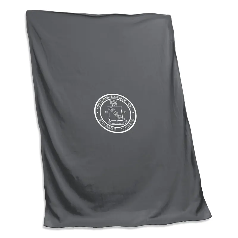 Emerson College Charcoal Sweatshirt Blanket (Screened)