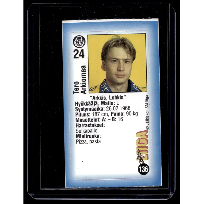 1992-93 JyvsHyv HockeyLiiga - Tero Arkiomaa #136