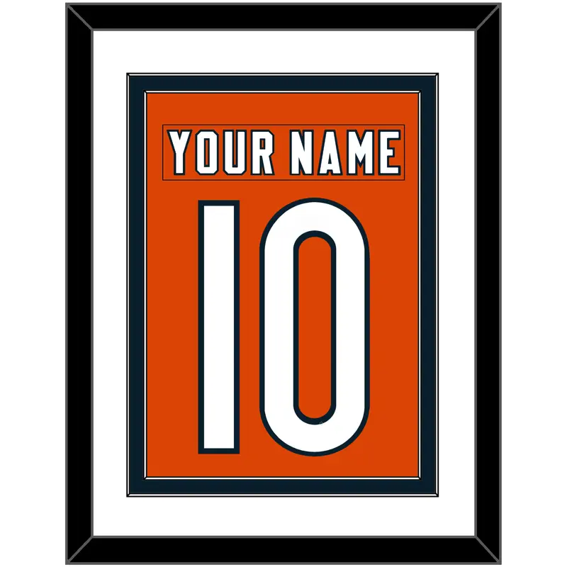 Chicago Nameplate & Number (Back) Combined - Alternate Orange - Double Mat 1