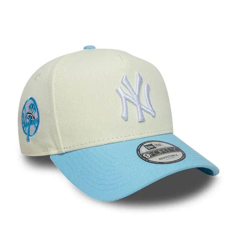 New York Yankees MLB Cream & Blue 9FORTY A-Frame Adjustable Cap