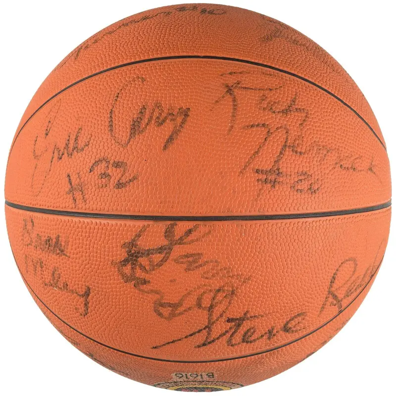 1979 Indiana State Sycamores Team Signed Basketball Larry Bird PSA DNA & Beckett