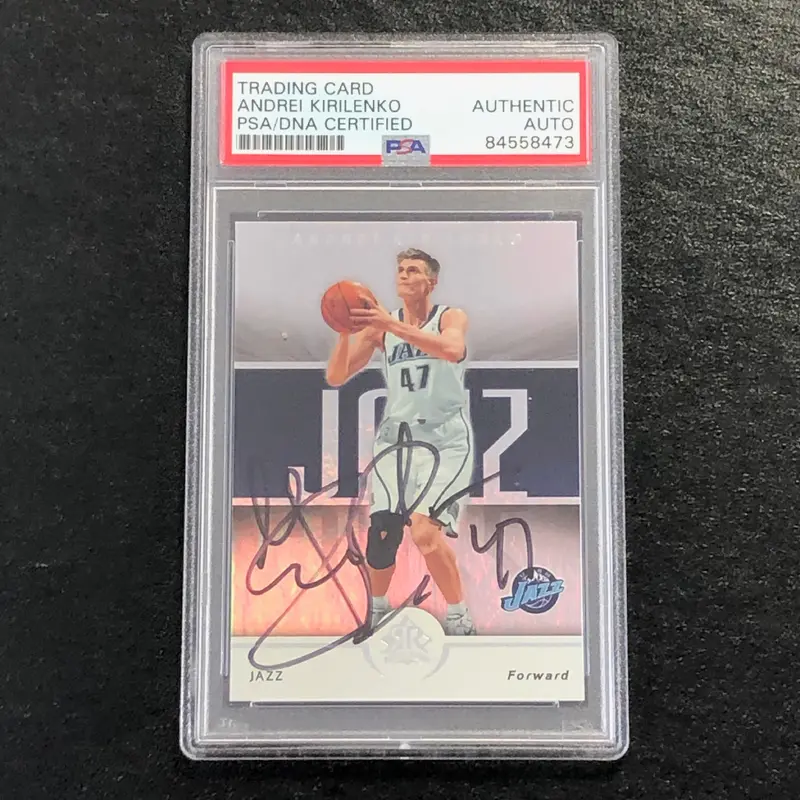 2005-06 Upper Deck Reflections #96 Andrei Kirilenko Signed Card AUTO PSA Slabbed Jazz