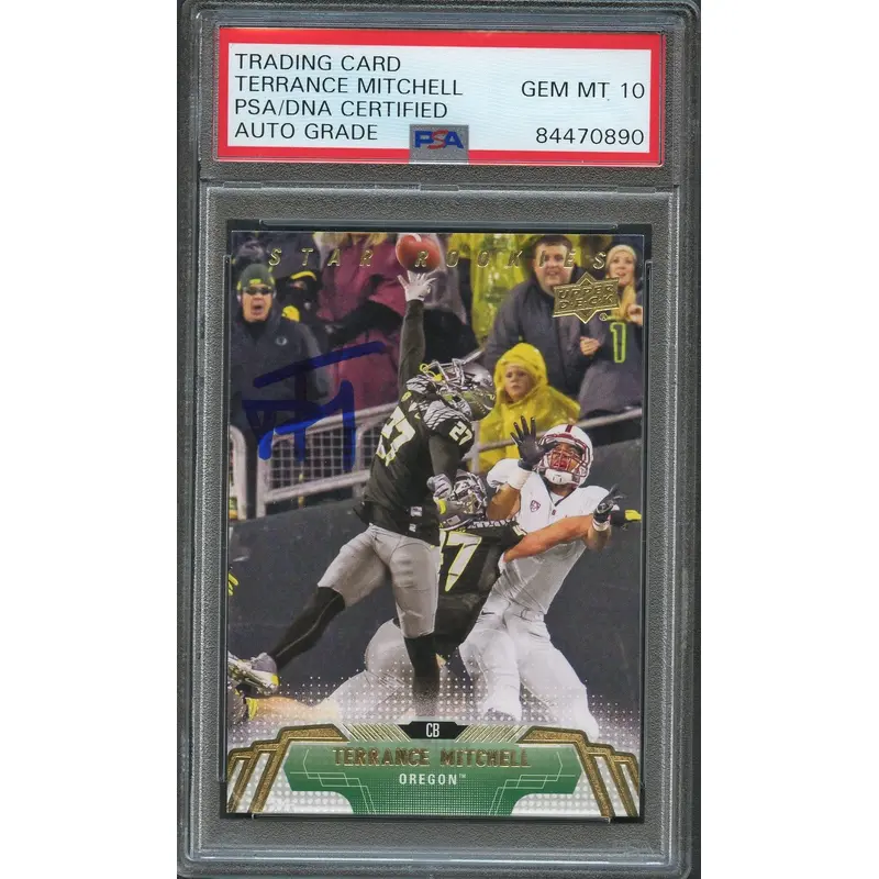 2014 Upper Deck #79 Terrance Mitchell Signed Card AUTO 10 PSA slabbed Oregon