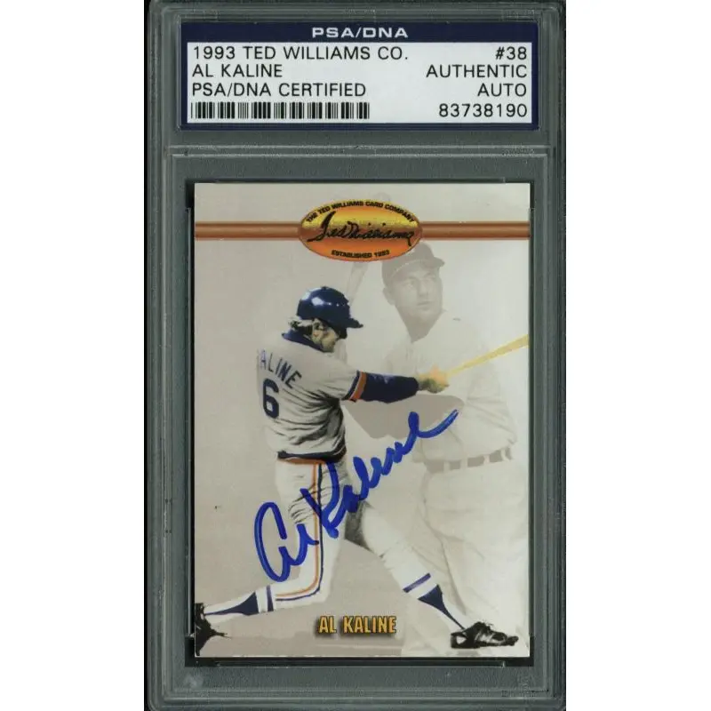 Tigers Al Kaline Authentic Signed Card 1993 Ted Williams Co. #38 PSA/DNA Slabbed