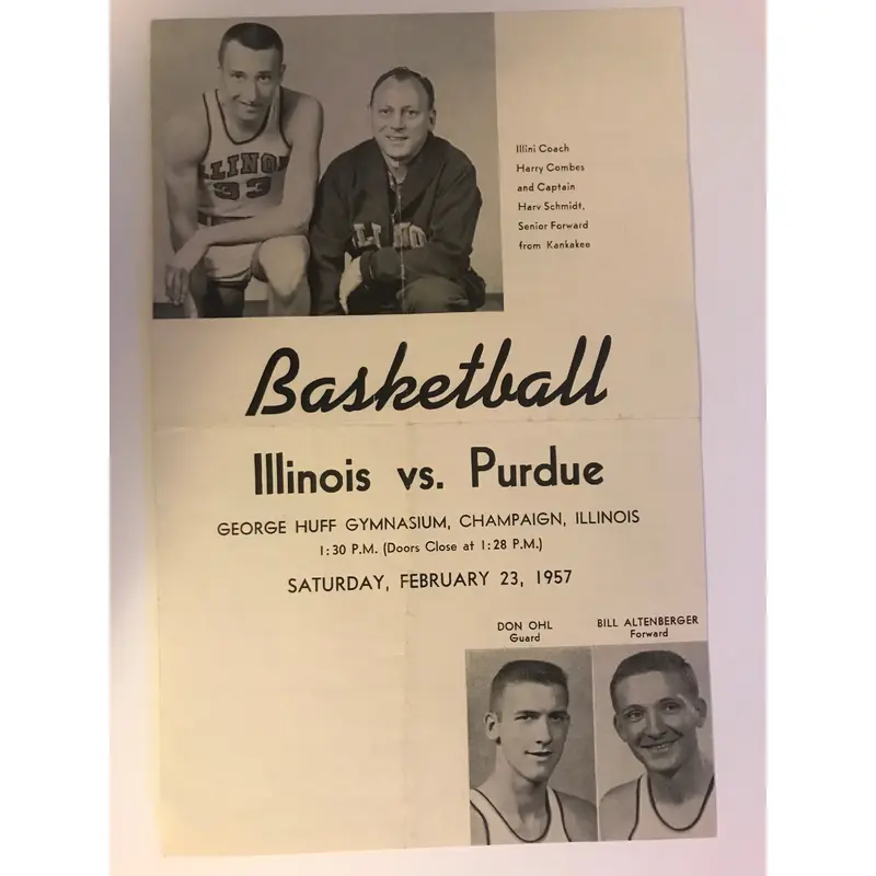 1957 Purdue vs Illinois Basketball Program