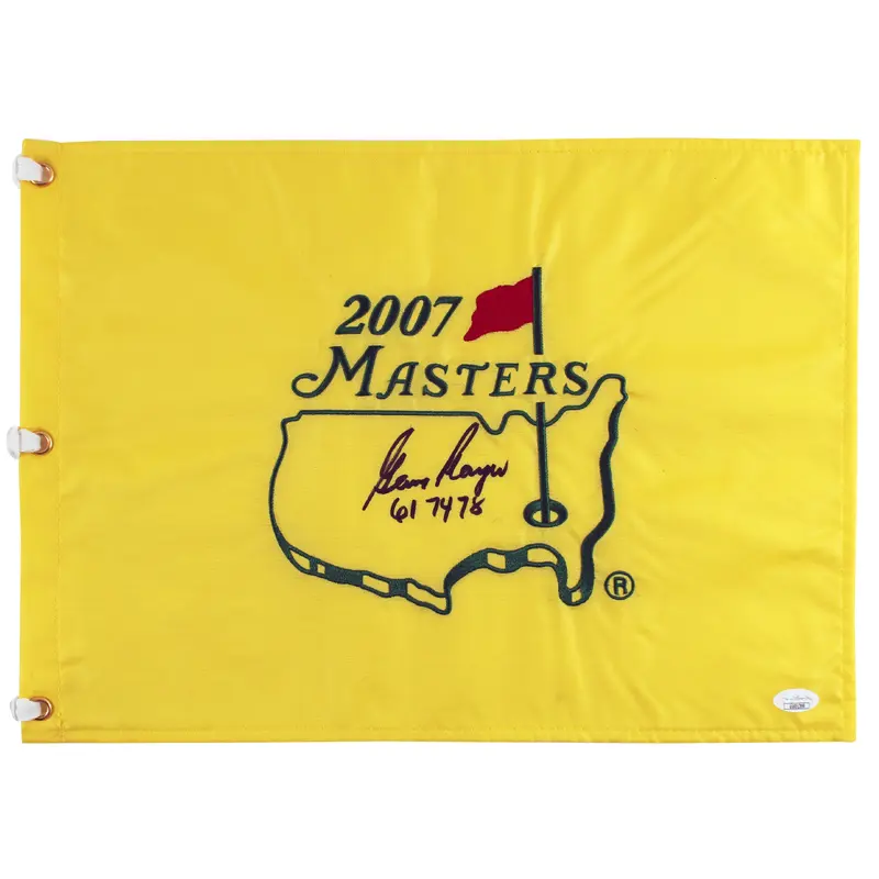 Gary Player "61 74 78" Authentic Signed 2007 Masters Pin Flag JSA #UU01399