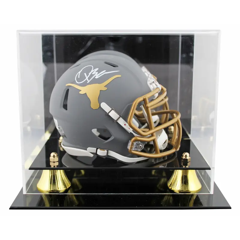 Texas Quinn Ewers Authentic Signed Slate Speed Mini Helmet W/ Case BAS Witnessed