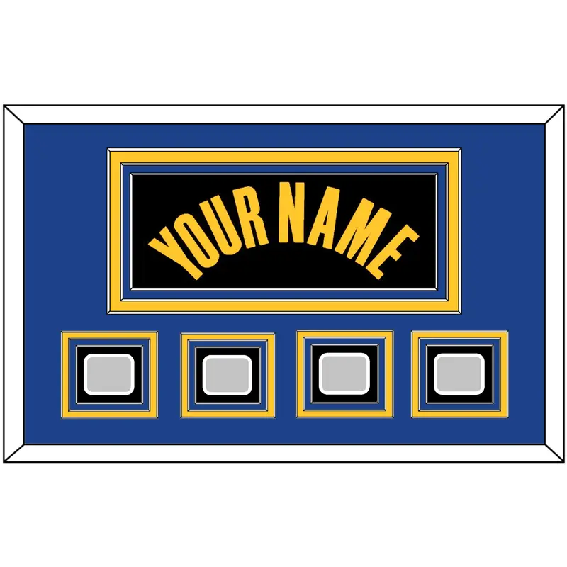 Golden State Name & 4 Finals Patches - Black City (2021-2022) - Triple Mat 3