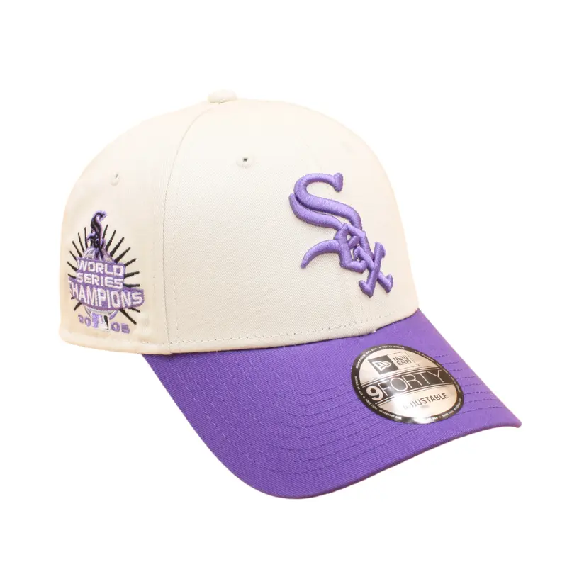 New Era Chicago White Sox Patch 9forty Baseball Cap - Stone/Purple
