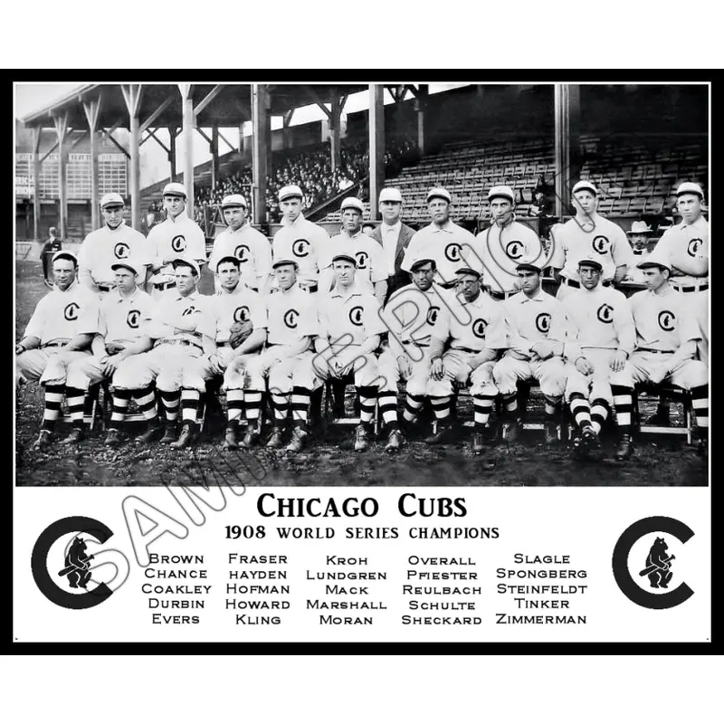 1908 Chicago Cubs 8X10 Photo - Tinker Evers Chance World Series Champs - 1172