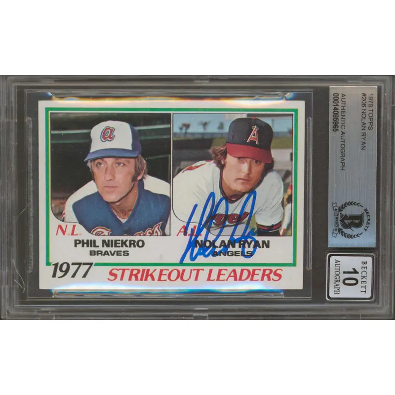Angels Nolan Ryan Authentic Signed 1978 Topps #206 Card Auto Graded 10! BAS Slab