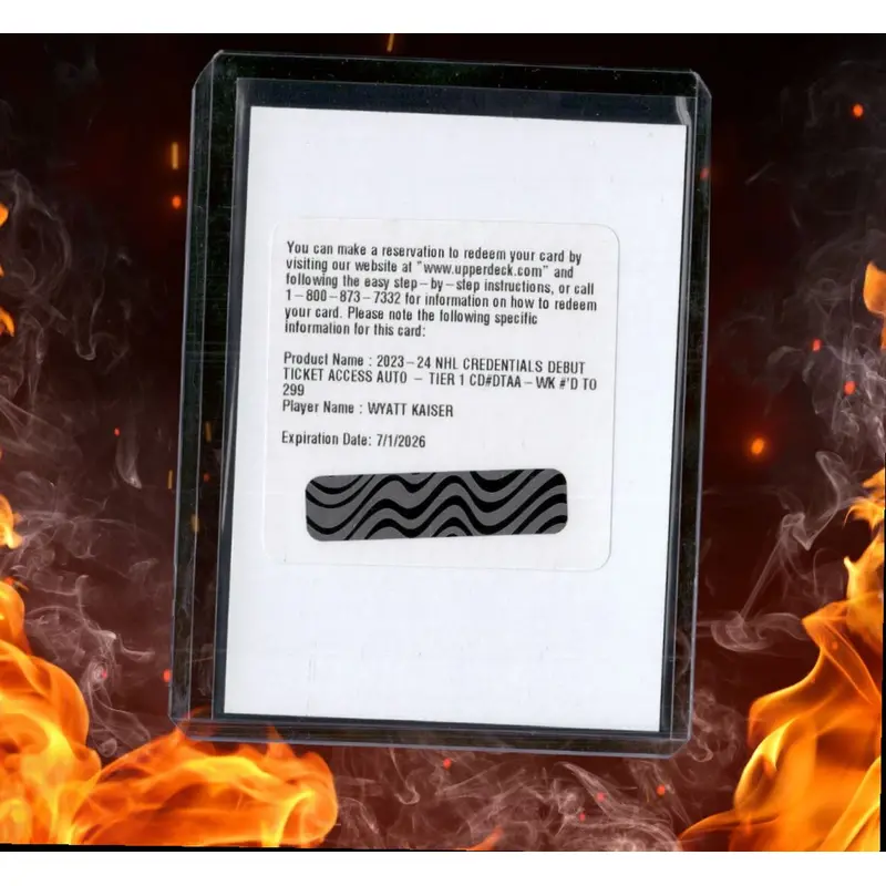 2023-24 Upper Deck Credentials Wyatt Kaiser Debut Ticket Acess Redemption Rookie