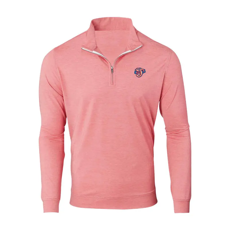 Jacksonville Jumbo Shrimp The Cowford Collection Butter Stripe Crimson Red 1/2 Zip
