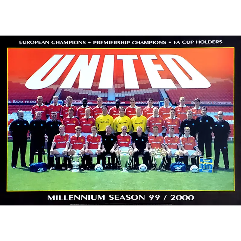 Manchester United "Millennium Season" Team Portrait 1999/2000 Poster - UK 1999