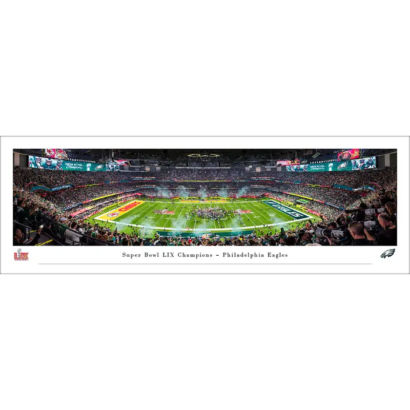 Philadelphia Super Bowl LIX (2025) CHAMPIONS Panoramic Poster Print - Blakeway Worldwide