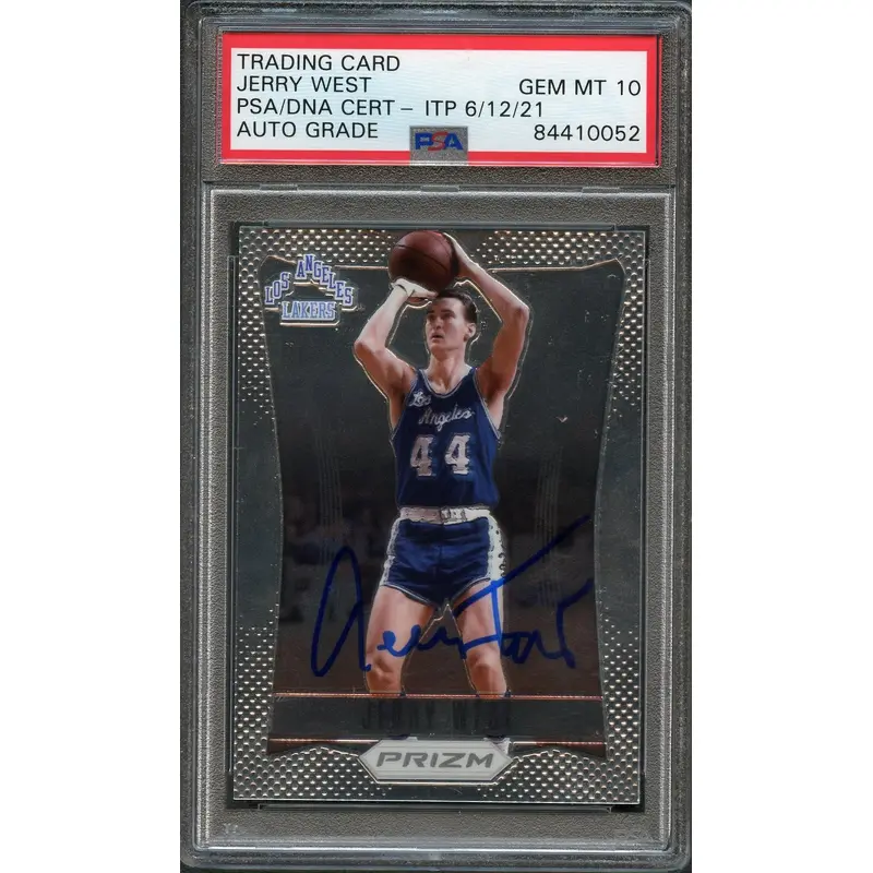 2012-13 Panini Prizm #172 JERRY WEST Signed Card Auto 10 PSA Slabbed Lakers