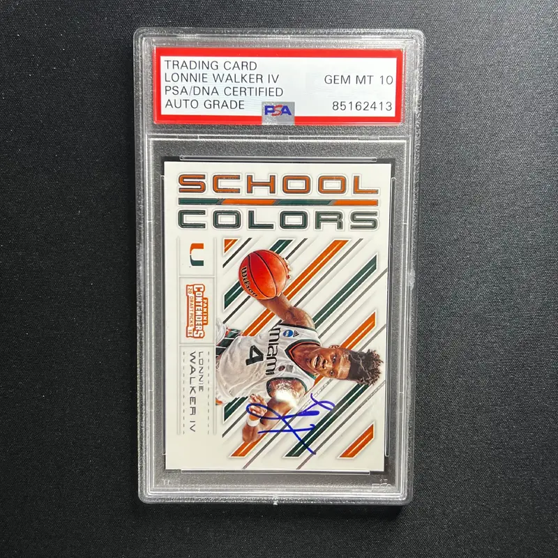 2018 Panini Contenders #13 Lonnie Walker Signed Card AUTO PSA/DNA Slabbed Spurs