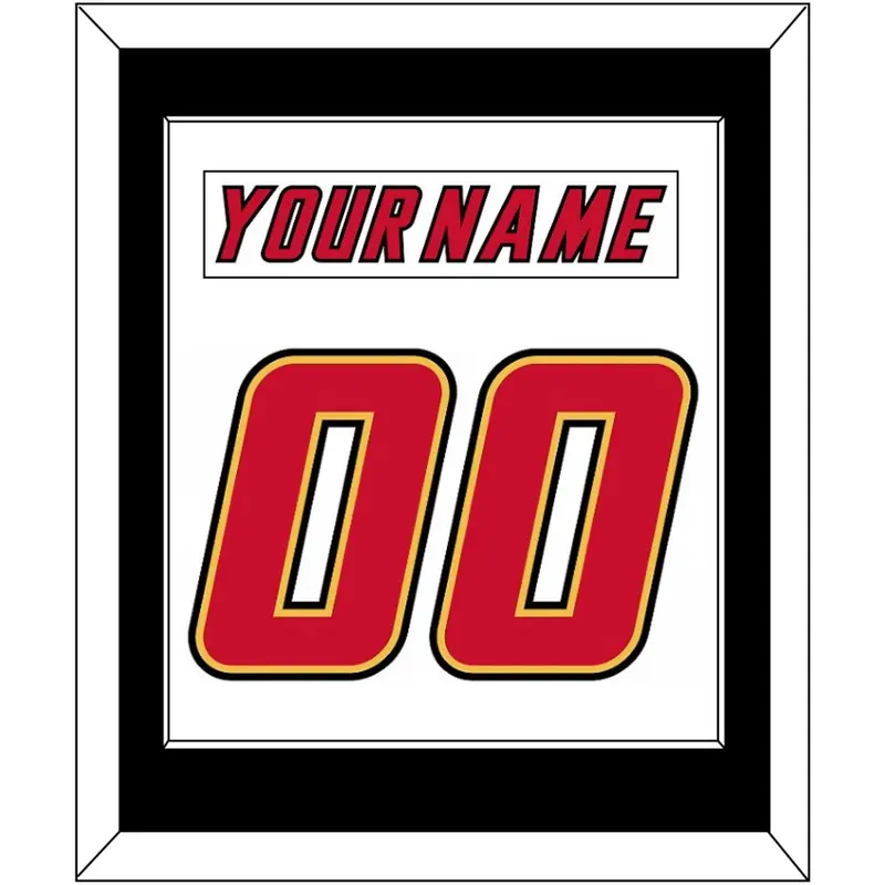 Calgary Nameplate & Number (Back) Combined - Home White (1995-2000) - Single Mat 2