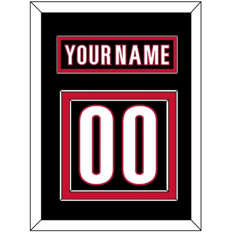 Carolina Nameplate & Number (Back) - Alternate Black - Double Mat 2