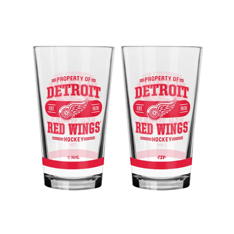 NHL  Detroit Red Wings Property of  16 oz  2-pack Mixing Glass