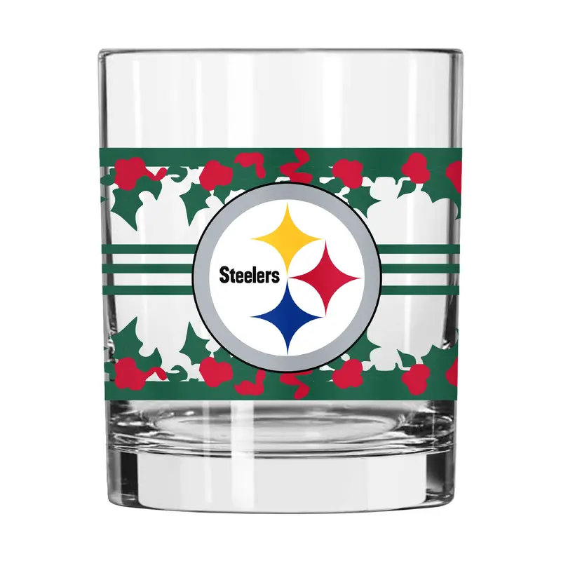 Pittsburgh Steelers 14oz Holiday Rocks Glass