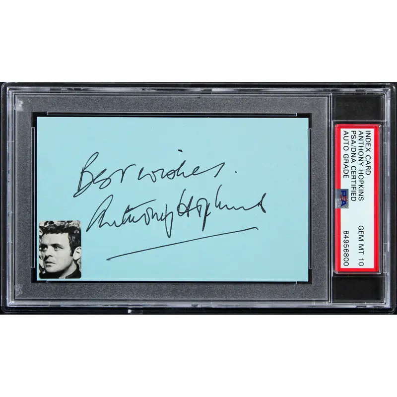 Anthony Hopkins The Silence of the Lambs Signed 3x5 Index Card Auto 10! PSA Slab