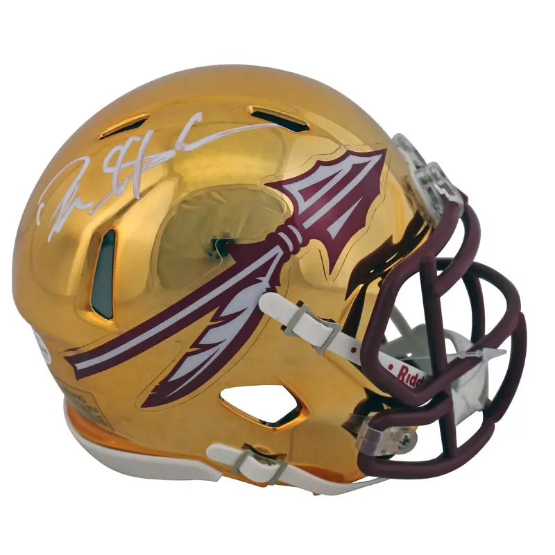 Florida State Deion Sanders Authentic Signed Chrome Mini Helmet BAS Witnessed