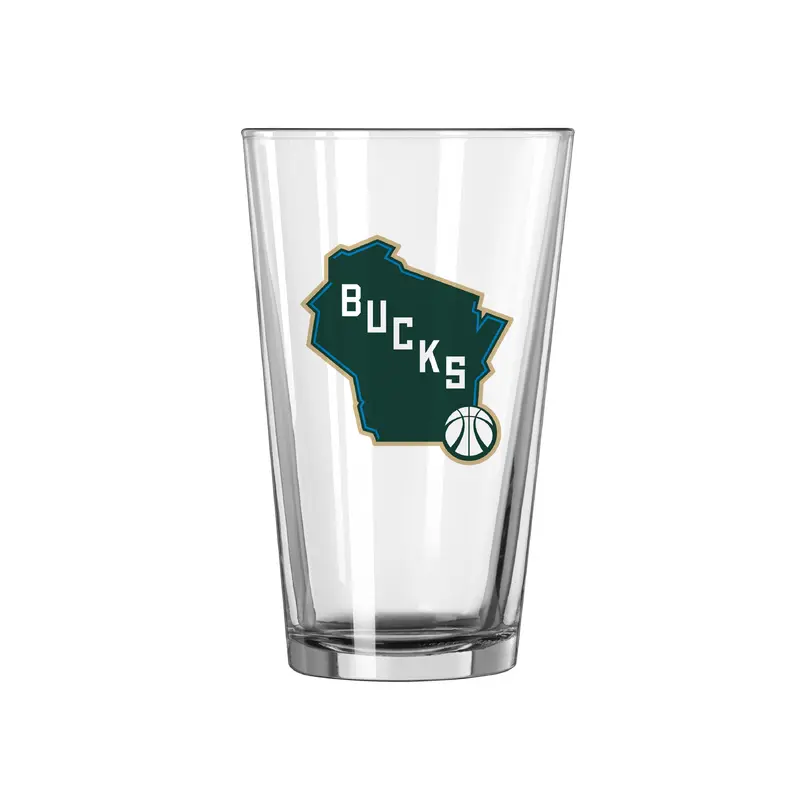 Milwaukee Bucks 16oz State Logo Pint Glass