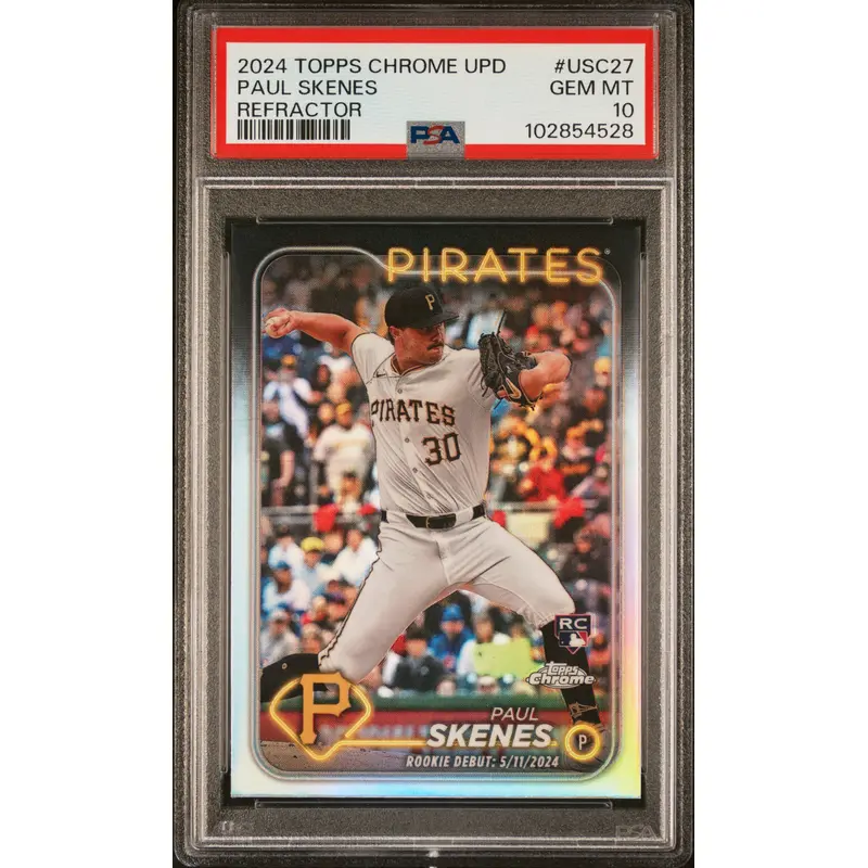 Paul Skenes 2024 Topps Chrome Update #USC27 Refractor PSA 10 Gem Mint