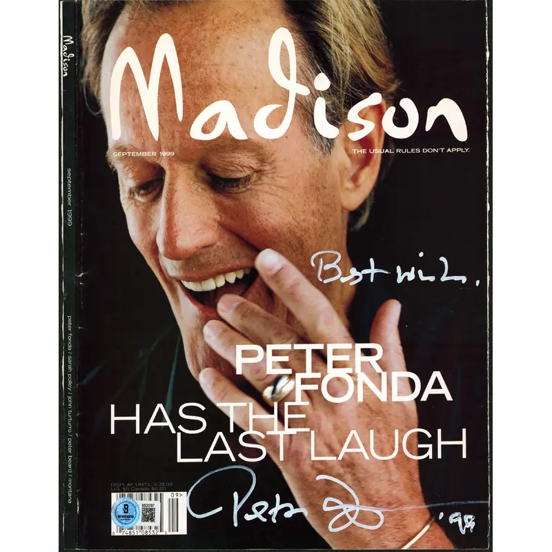 Peter Fonda "Best Wishes" Signed Madison Magazine Cover Sep. 1999 BAS #BS20787