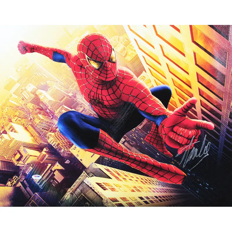 Stan Lee Marvel Authentic Signed 20x24 Spider-Man Canvas PSA/DNA #W18575