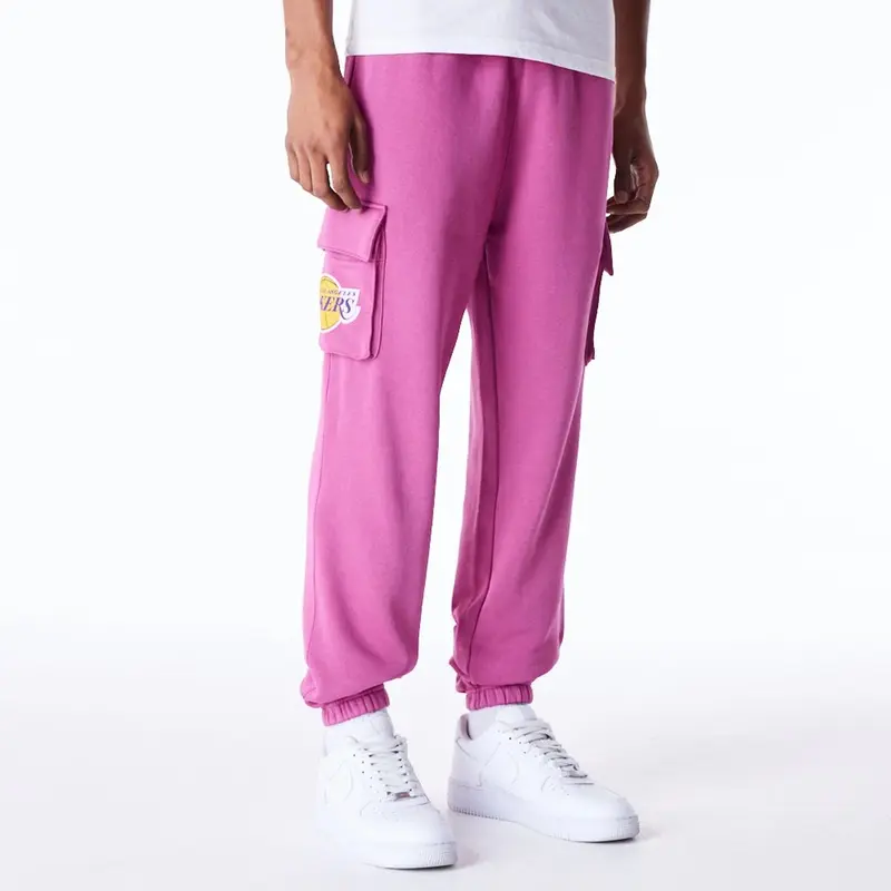 LA Lakers NBA Wordmark Purple Fleece Cargo Joggers