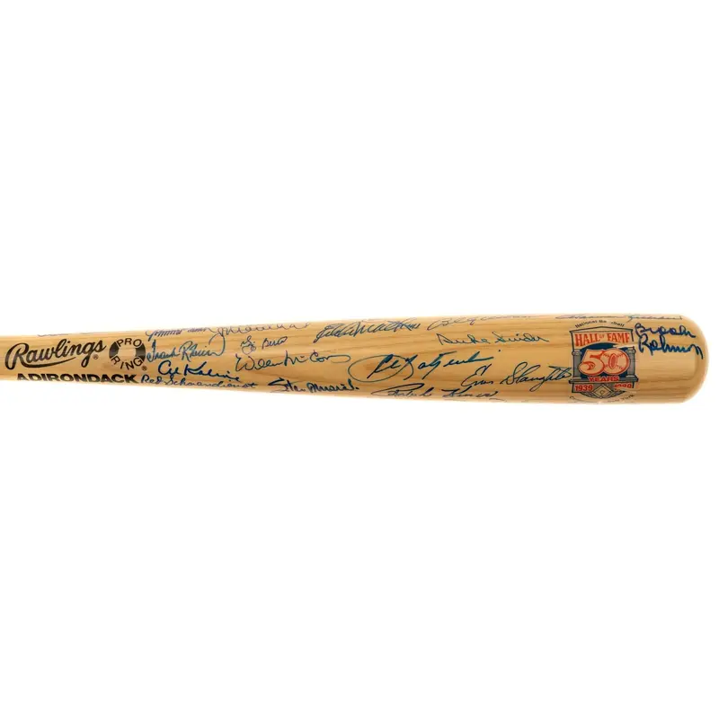 Beautiful Ted Williams Sandy Koufax Hall Of Fame Multi Signed Bat 50 Sigs JSA