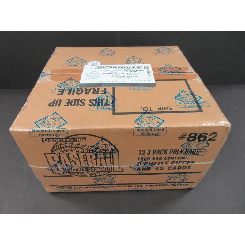 1986 Donruss Baseball Factory Sealed Rack Case (BBCE) (A13861)