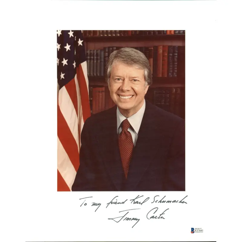 Jimmy Carter Signed Mounted 8x10 Original White House Photo BAS #E37681