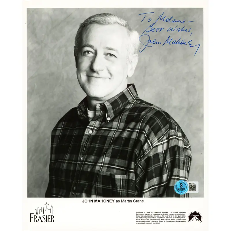 John Mahoney Frasier "To Melanie Best Wishes" Signed 8x10 Photo BAS #BS20821