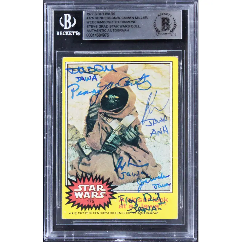 Star Wars (6) Donaldson, Diamond +4 Signed 1977 Star Wars #175 Card BAS Slabbed