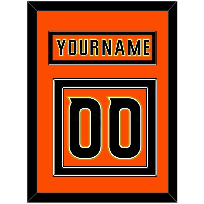 Anaheim Nameplate & Number (Back) - 2014 Stadium Series Orange - Double Mat 3