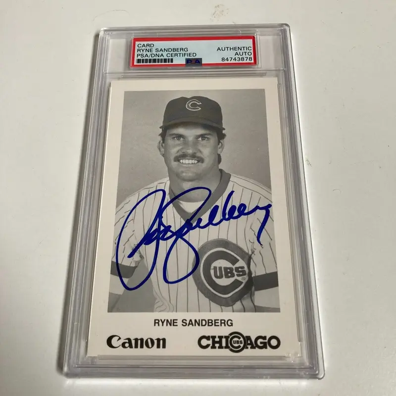 Ryne Sandberg Signed Vintage Chicago Postcard PSA DNA
