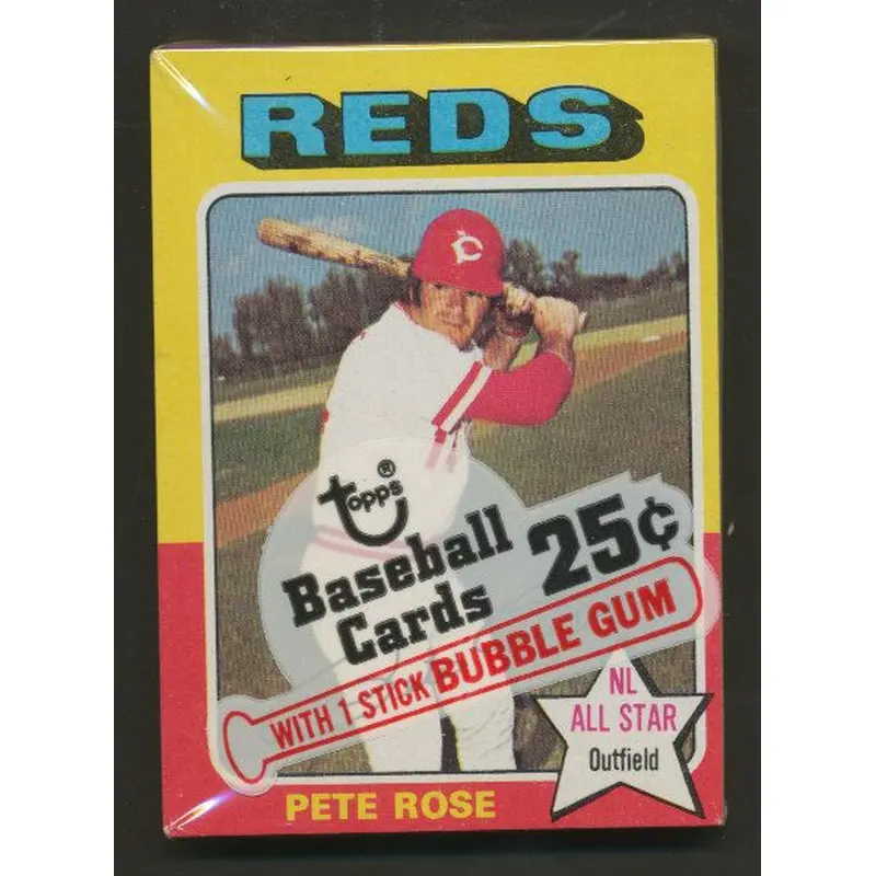 1975 Topps Baseball Unopened Cello Pack w/ Rose Top