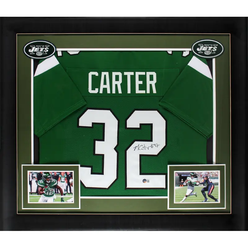 Michael Carter Authentic Signed Green Pro Style Framed Jersey BAS Witnessed
